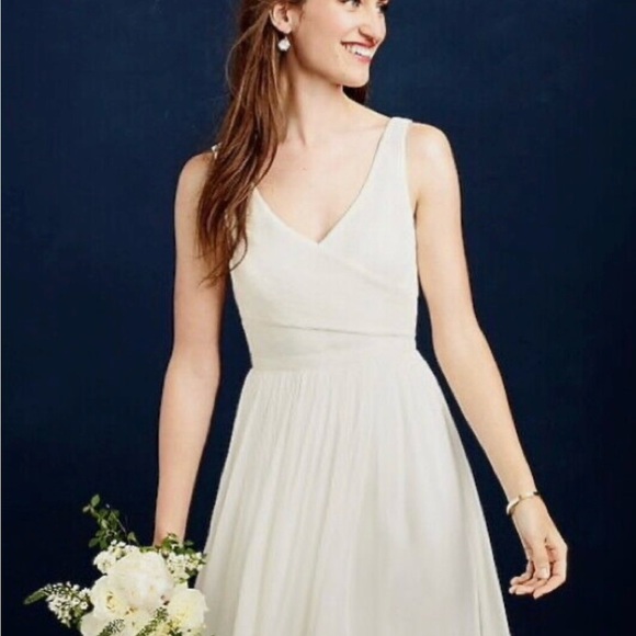 J Crew Champagne Silk Chiffon Sleeveless Heidi Dress Size 0 - Picture 1 of 3